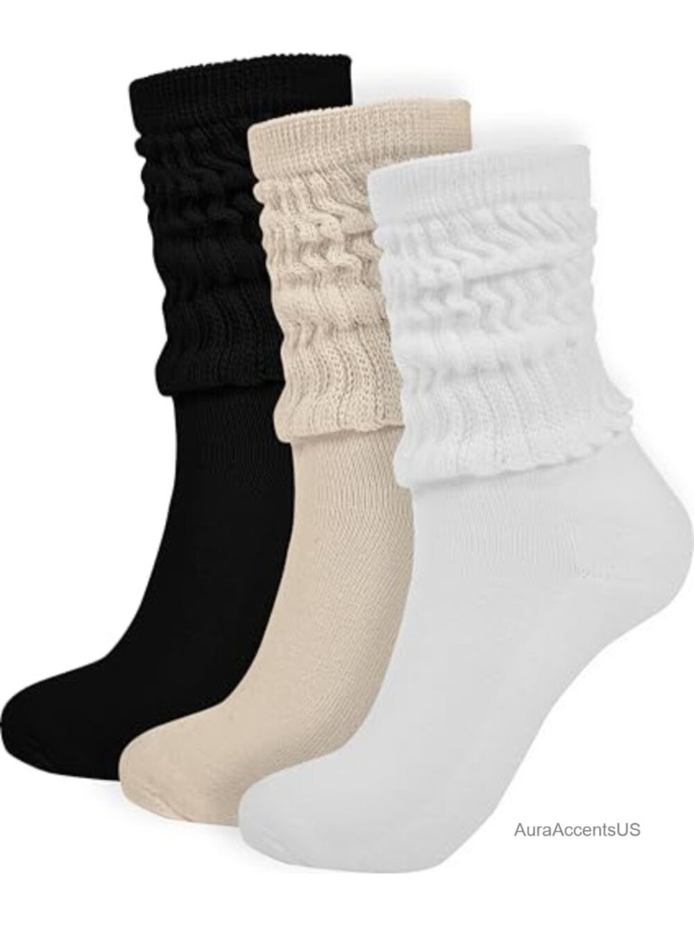 Crew Slouch Socks Retro Scrunch Soft Polyester Spandex